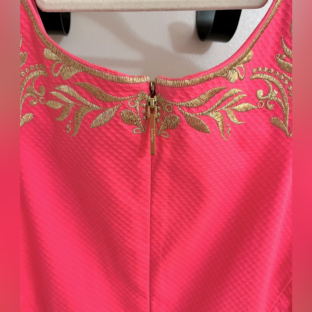 NWOT Lilly Pulitzer Tina Stretch Shift Dress in Coral Sunset, Size 0 - Picture 8 of 9
